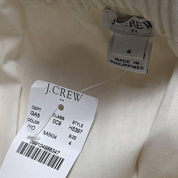 NEW J. Crew Linen Blend Ivory Lined Scallop Hem Skirt Coastal Minimalist 4 - Picture 7 of 10